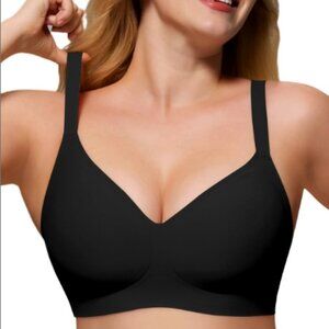 As Fairy Brand Bra Wireless Comfort Support Black Seamless NWT 36DD